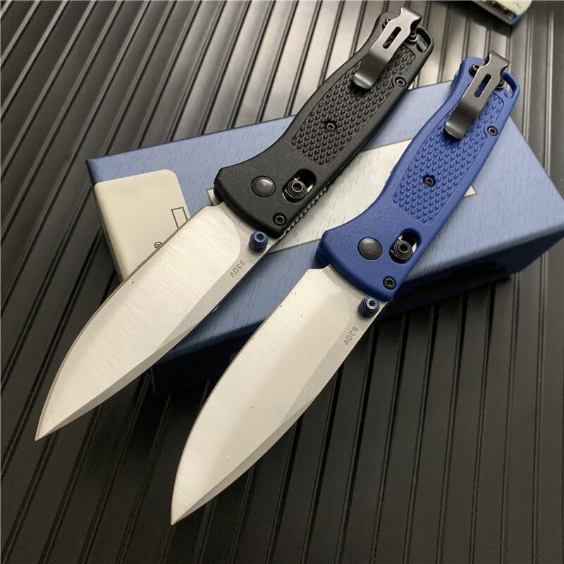 Cuchillo plegable táctico BM 535/535S S30V, hoja lisa satinada, mango de polímero, cuchillos de bolsillo portátiles para acampar, herramienta EDC