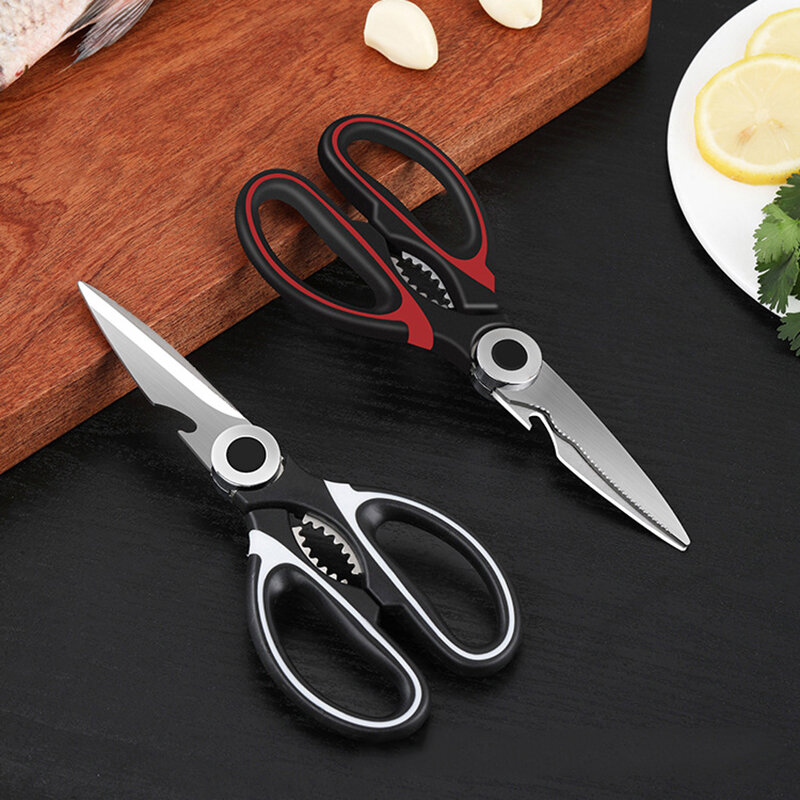 Forbici da cucina multifunzionali coltello da taglio piatto da cucina in acciaio inossidabile forbici da taglio per carne bottiglia di apertura per ossa di pollo