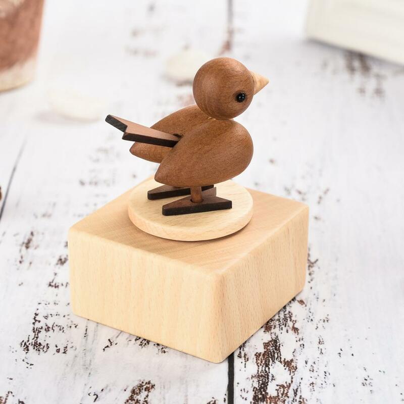 Figurine in legno carillon a forma di animale scatola di legno regalo di compleanno regalo di san valentino di natale