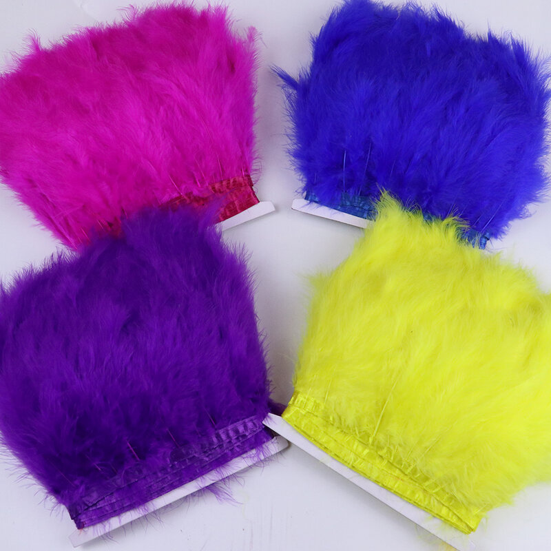 10Meters Natural Turkey Feathers Trim 10-15CM Fluffy Plumes For Crafts Wedding Clothes Decoration Carnival Accessory Dyed Ribbon