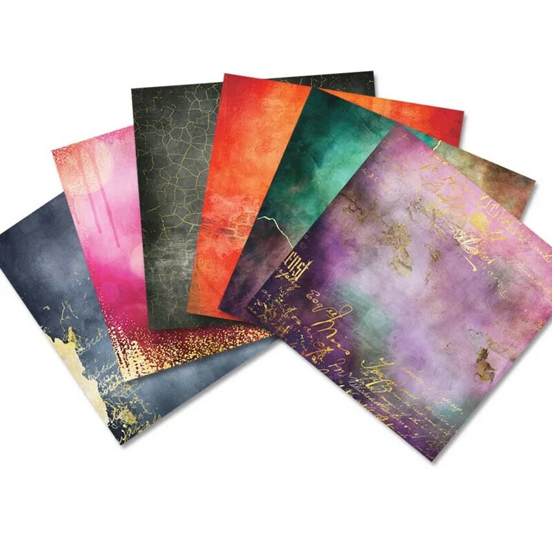 12 "24 unids/lote abstracto pintura Retro Material papeles Scrapbooking DIY álbum diario regalo decorativo papel recortes de papel