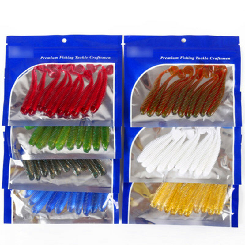 16 Pieces/ 50mm 60mm 75mm Wagging Tail Soft Bait Saturn Worm Swimsuit Silicone Soft Bait Fly Fishing Bait Bass Fishing Tackle