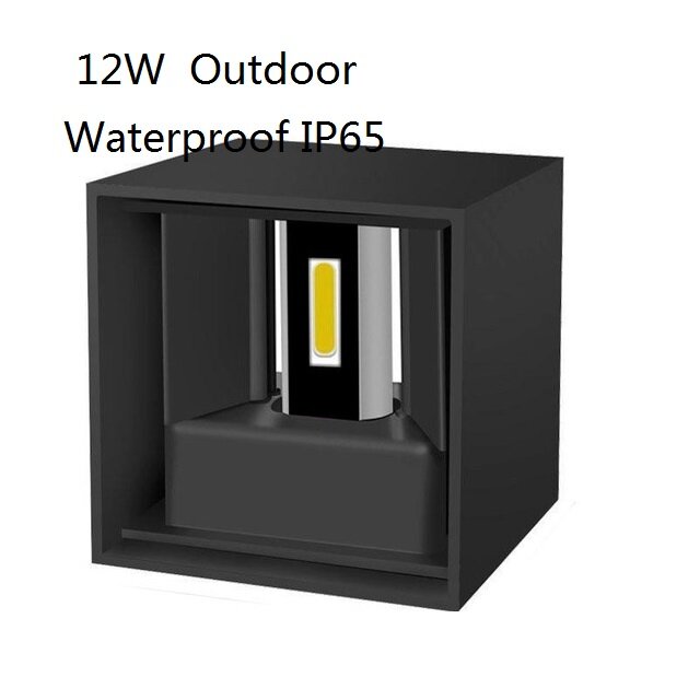Lámpara LED de pared ajustable para exteriores, luz impermeable IP65, 6W/12W, para porche, jardín, interior, dormitorio, decoración de cabecera