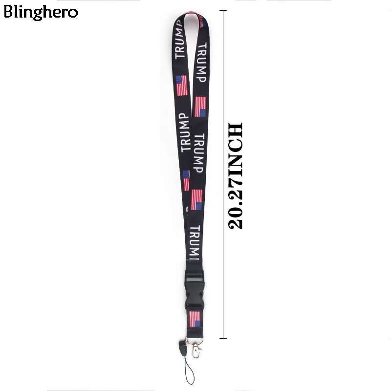 Blinghero America Series Lanyard Strap Trump Makes America Great Phone Neck Strap USB Whistle ID Badge Holder Cool Gifts BH0431