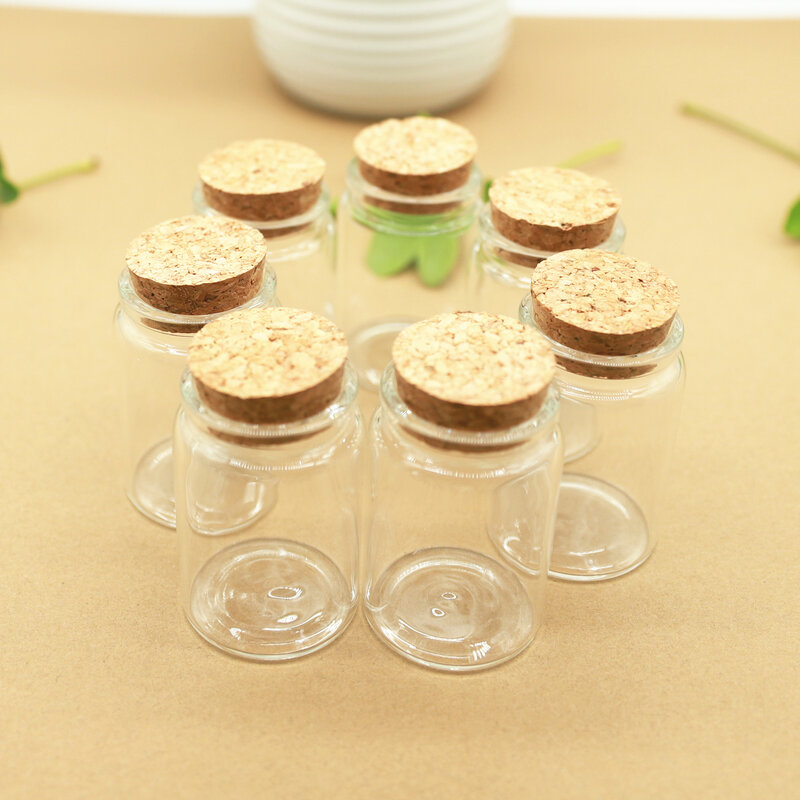 Botellas de vidrio con corcho para almacenamiento de especias, frascos pequeños de vidrio de 47x70mm y 80ml, 12 unids/lote