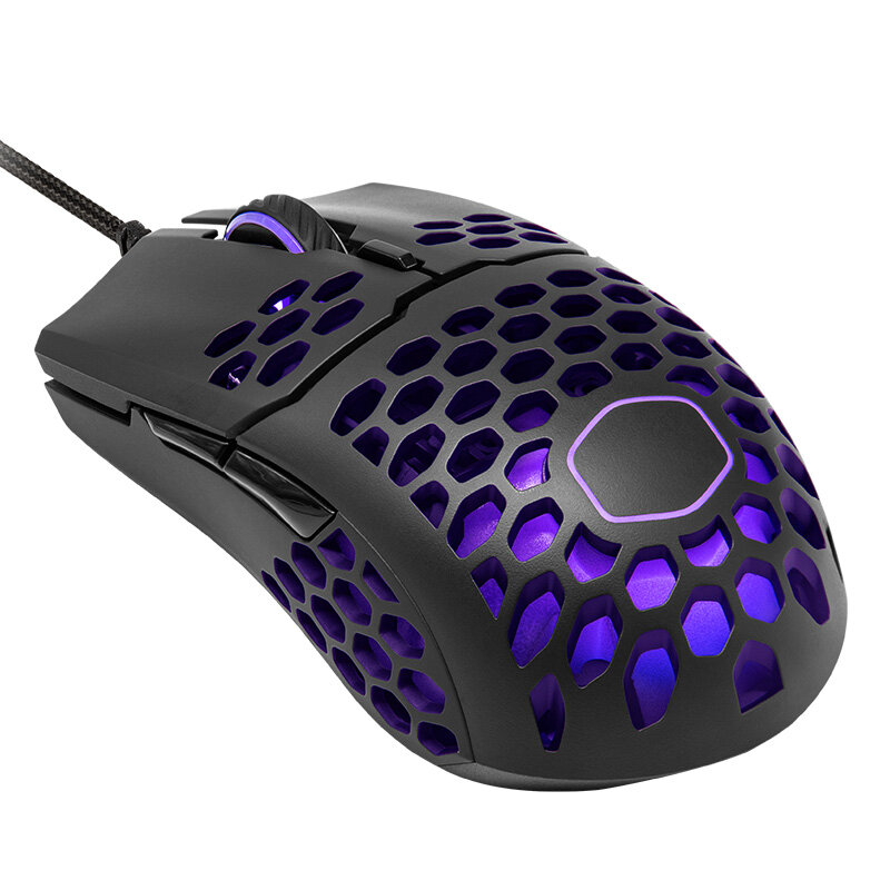 Chłodzący główny mysz do gier MM711 60G z lekką powłoką o strukturze plastra miodu, kablem Ultraweave i akcentami RGB, Pixart PMW 3389 16000 DPI