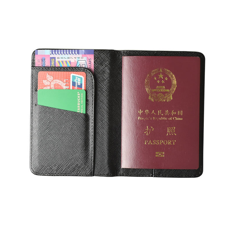 HEQUN-غطاء جواز السفر من جلد البولي يوريثان ، أسود ، مع قفل Rfid ، لبطاقة الهوية والائتمان ، جديد