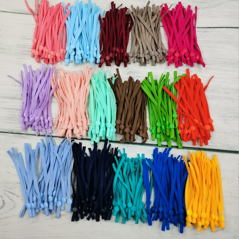 100 Pieces Mask Elastic Rope Adjustable Elastic Buckle Band Cord Stretch String For DIY Mouth Mask Accessory Sewing Stretch Rope