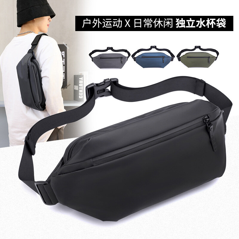 New outdoor leisure waist bag men's One Shoulder Messenger Bag multifunctional waterproof chest bag
