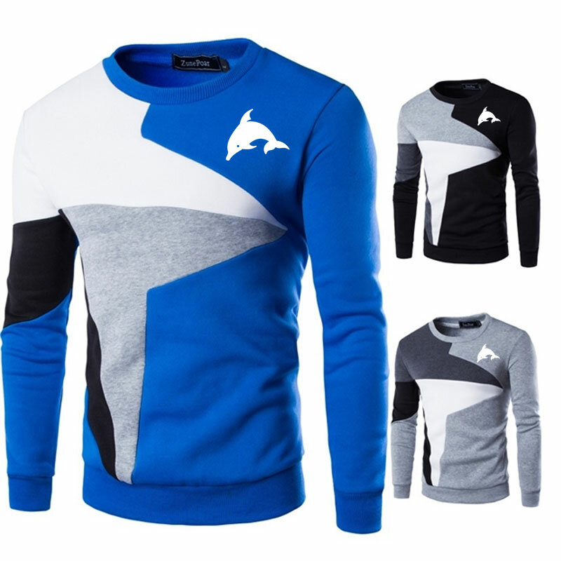 Delfín lindo 3d Animal jerséis estampados hombres nuevos Casual o-Cuello Slim de punto de algodón suéteres jerseys hombres ropa de marca