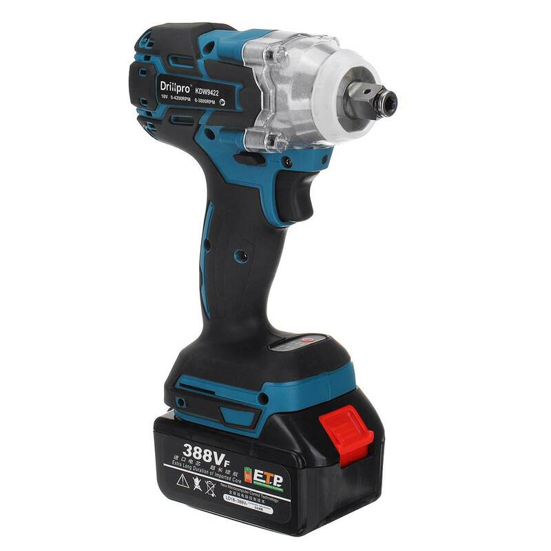 388vf 520N.M Brushless Cordless Electric Impact Wrench Power Tools with 15000Amh Li Battery +LED light Adapt to Makita battery