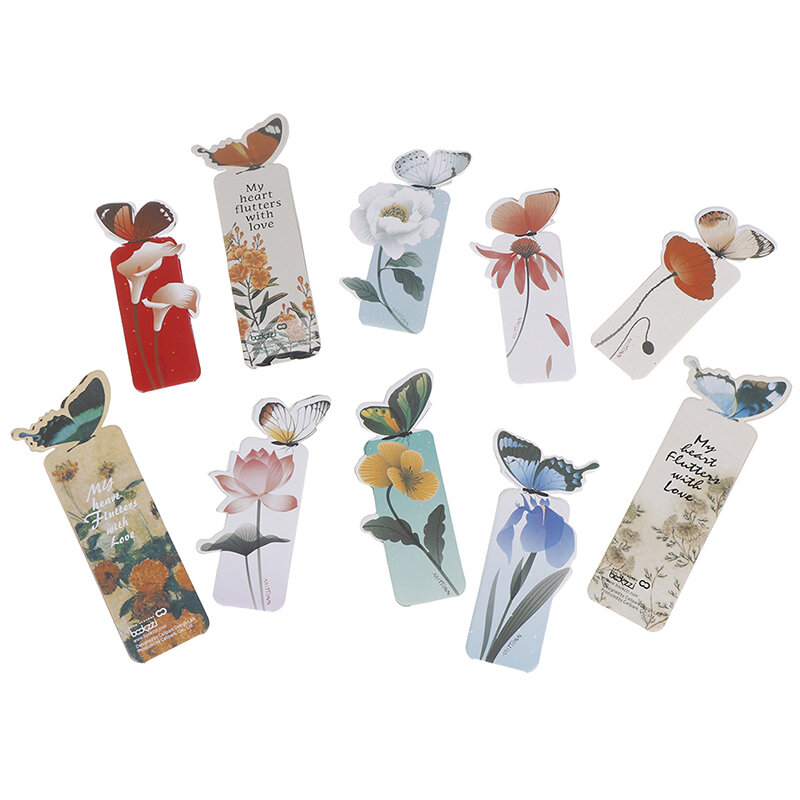 5pcs Classic Butterfly Marcador De Livro Papelaria Material Escolar Paper Bookmarks For Books Markers Holder School Cute Gift