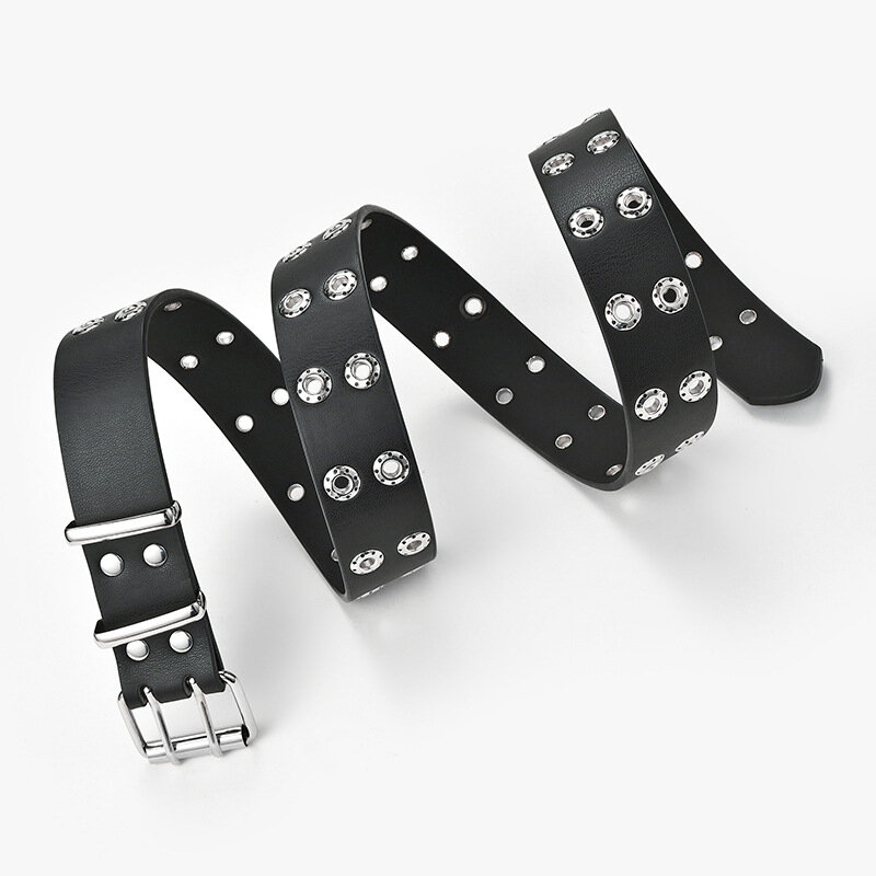 Cintura regolabile da donna Punk cintura Hip-hop con catena cintura in pelle gotica per donna cintura Punk femminile