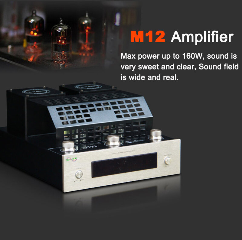 M12 HIFI عالية مكبر كهربائي الصوت ستيريو المنزل باس أمبير بلوتوث فراغ أنبوب مكبر للصوت دعم USB DVD MP3 220 فولت أو 110 فولت