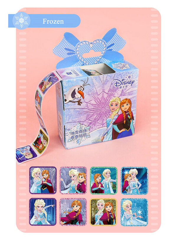 200 fogli In una scatola adesivi Cartoon Disney Disney Frozen 2 Elsa Anna Princess Sofia Cars Pony adesivi rimovibili per bambini giocattoli