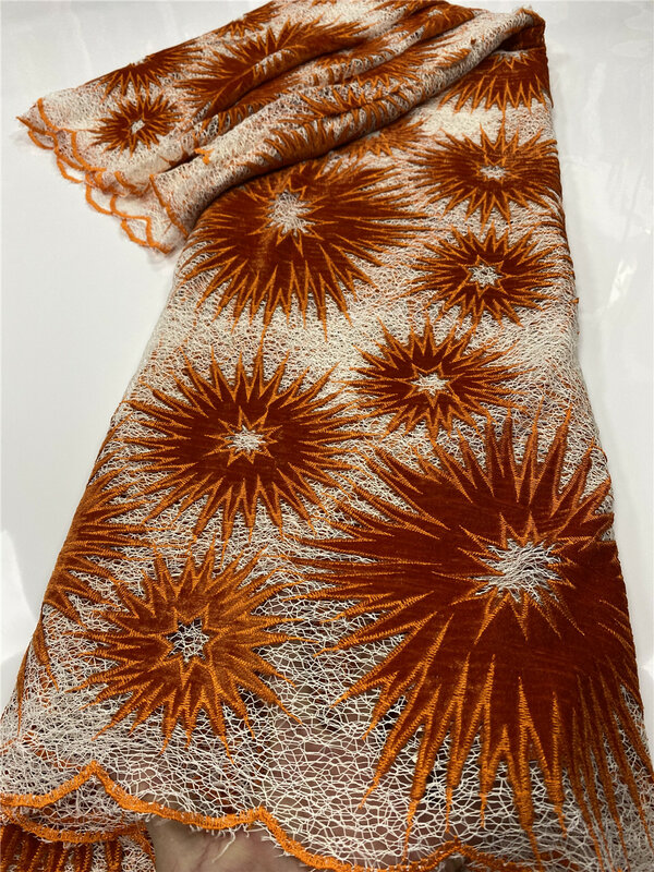 Telas de encaje francés nigeriano, tejido africano de terciopelo de alta calidad para Material de encaje de boda, YA3481B-2 de costura, 2020
