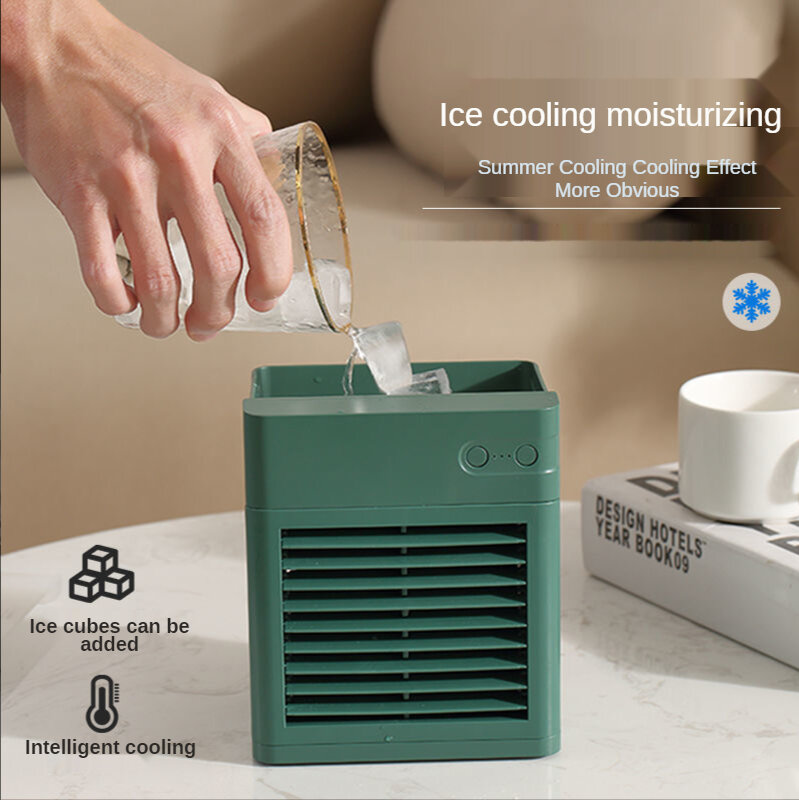 Ventilador portátil do refrigerador do condicionador de ar com tomada de ar ajustável e tomada de ar grande-angular de três velocidades e função refrigerando rápida