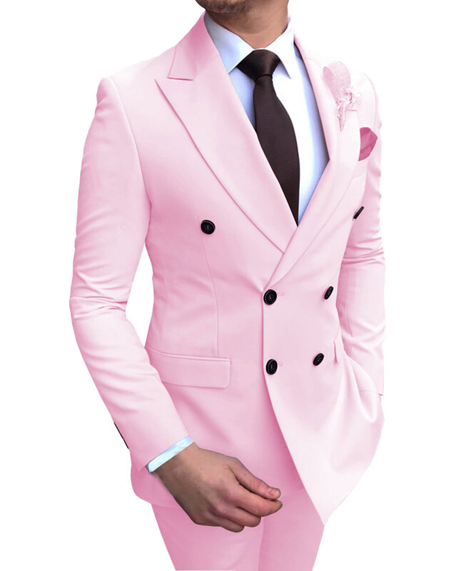 Terno formal dos homens mais tamanho para o negócio wear blazer casamento duas peças terno jaqueta & calças feito sob medida mlim ajuste ternos