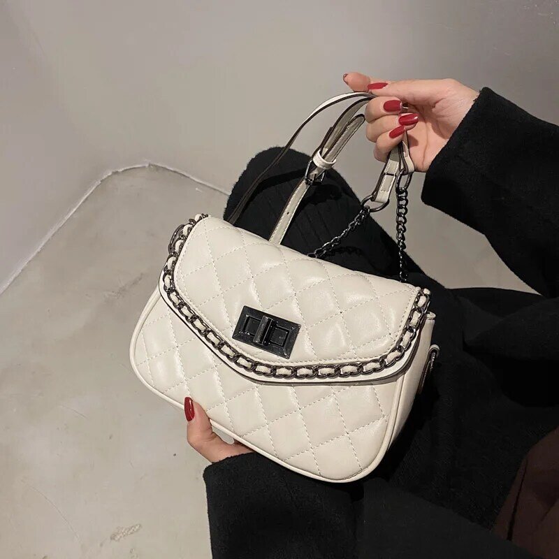 Chain Small Crossbody Bags For Women 2021 Winter High Quality PU Leather Women's Designer Handbag Female Shoulder Messenger Bag