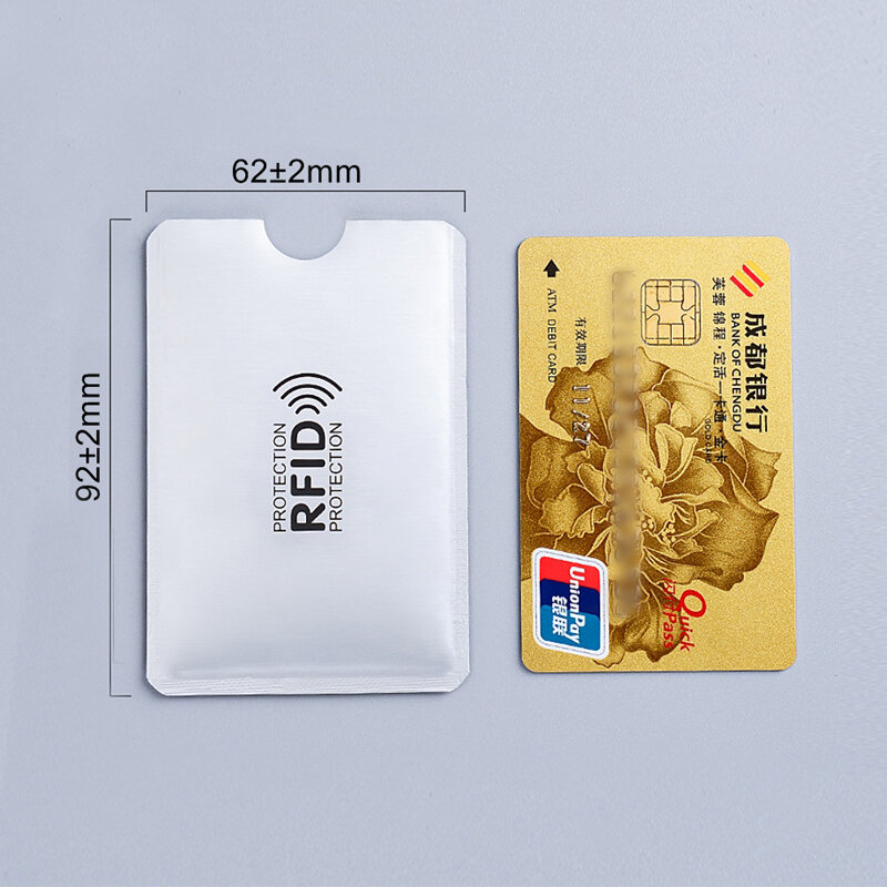 ป้องกัน RFID กระเป๋าสตางค์ Blocking Reader ล็อค Bank ผู้ถือบัตร ID Bank Card กรณีอลูมิเนียมป้องกัน