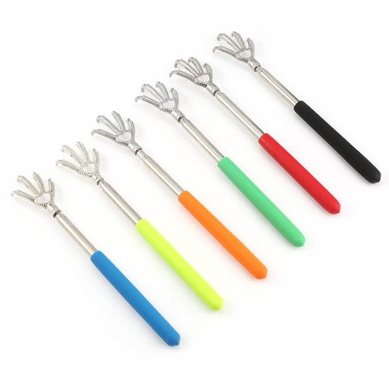Compact Telescopic Claw Stainless Steel Massager Back Scratcher Adjustable Back Scratching Massage Hand Claw Protective Stinger