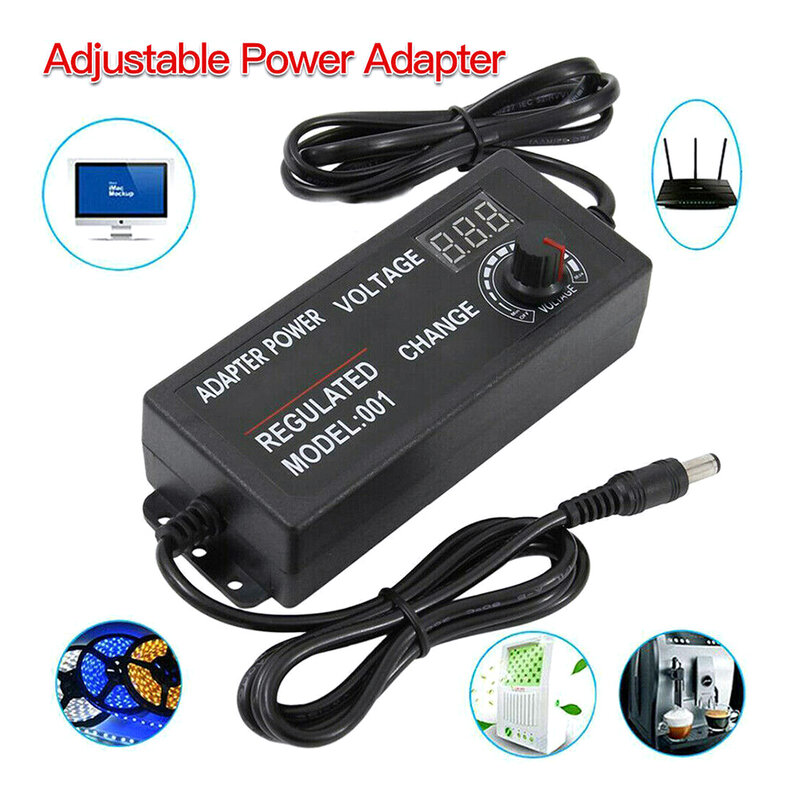 100-240V US Plug 50-60Hz Adjustable Adaptor Charge Variable Voltage 3V-24V Universal Type Speed Controller  Voltage Adaptor