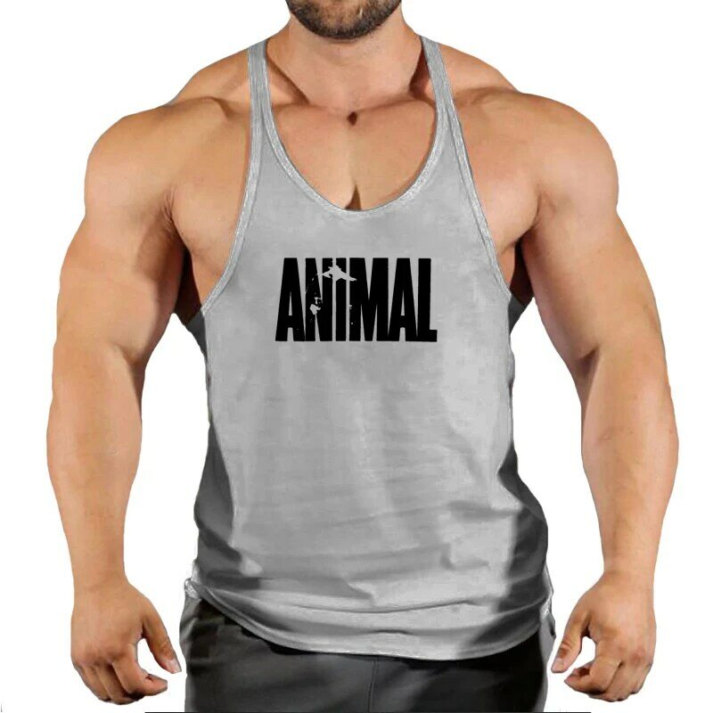 ANIMAL Fashion Cotton Sleeveless Tank Top Men Fitness Muscle Shirt Mens Singlet Bodybuilding Workout Gym Vest Fitness Men