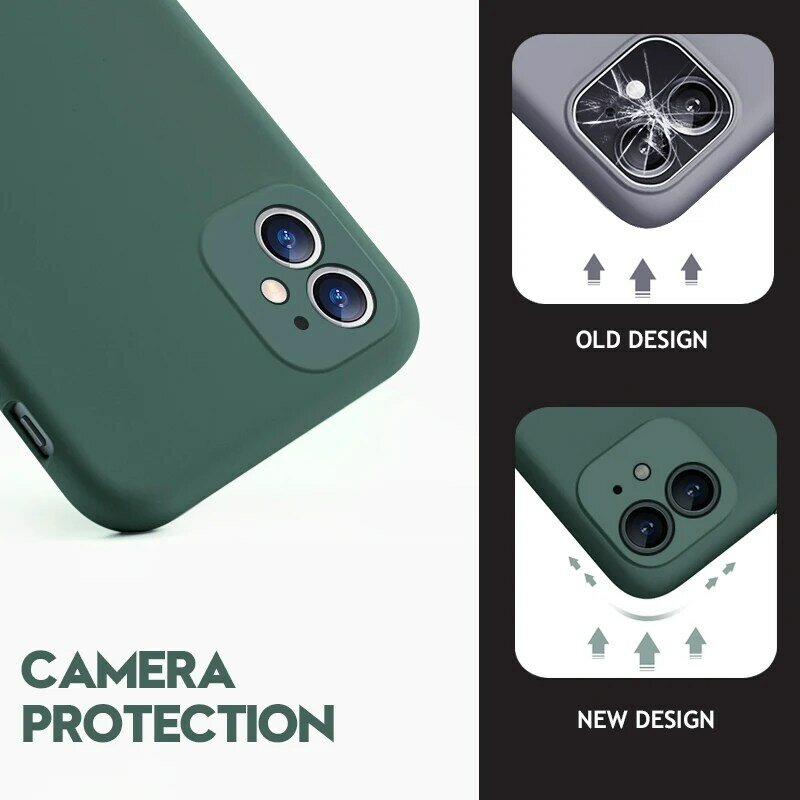 Oryginalna obudowa z płynnego silikonu dla iPhone 13 12 Mini 11 Pro Max ochrona aparatu obudowa telefonu pełna Protecte cukierki kolor Fundas 13