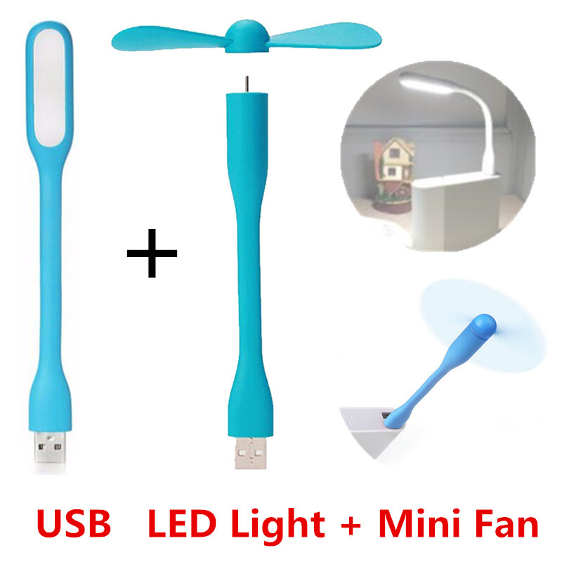 Small USB Fan lamp Portable led strip Mini Fan USB LED Lights for Notebook Computer Mobile Power Summer Ventilator Book Light