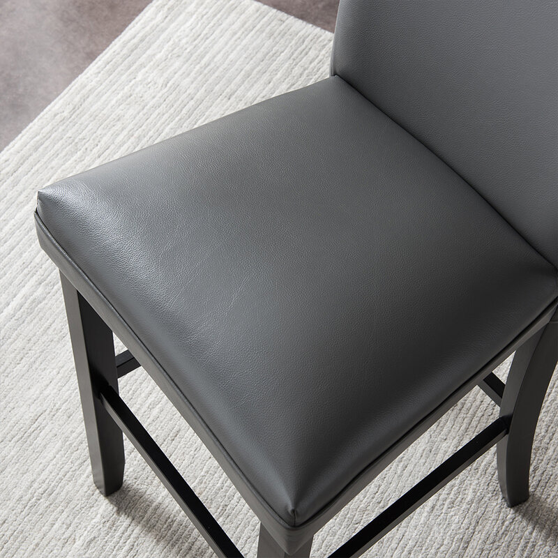 Комплект из 2 предметов, серый барные стулья барный стул деревянный PU кресла для отдыха Дом Офис Кухня Обеденный Кофе стулья