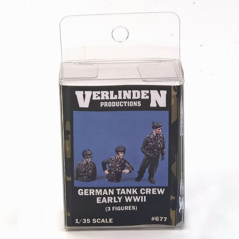 1/35 Early WWII German Tank Crew (3 Figures/Set) VERLINDEN #677 Resin Model Unassembled Uncolored