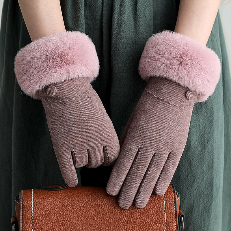 Rękawiczki damskie z ekranem dotykowym ciepłe, jesienne rękawiczki zimowe rękawice z nadgarstkiem rękawice narciarskie Outdoor Sport luvas guantes