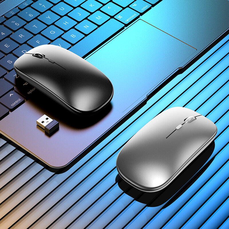 Mouse sem fio recarregável mudo escritório casa desktop computador portátil bluetooth universal para meninos e meninas