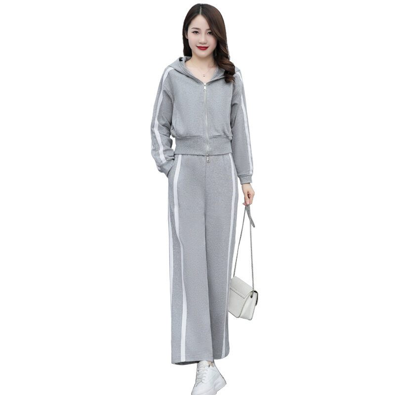 Suéter de dos piezas de estilo coreano para mujer, traje deportivo, ropa informal elegante a la moda para primavera y otoño, novedad de 2021