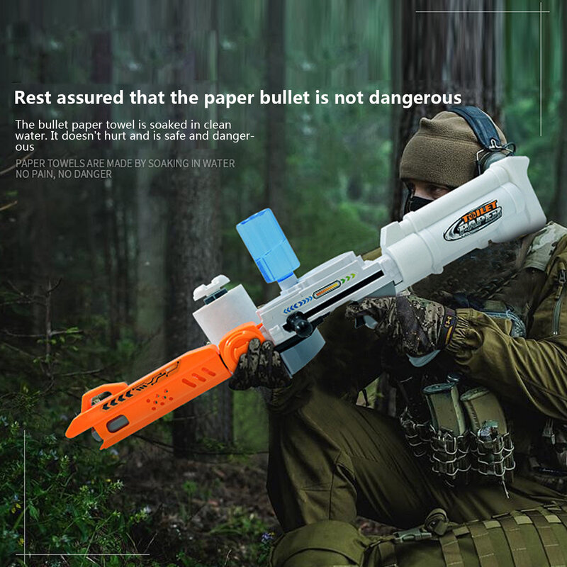 เด็กกระดาษยิงปืนของเล่นพลาสติกเป็นมิตรกับสิ่งแวดล้อมห้องน้ำกระดาษ Spitball Rapid Fire เกมสำหรับในร่...