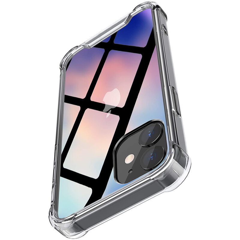 아이폰 12 미니 11 프로 Xs 맥스 X Xr Se 2020 7 8 6 6s 플러스용 럭셔리 하이브리드 하드 케이스, 투명 실리콘 소프트 케이스