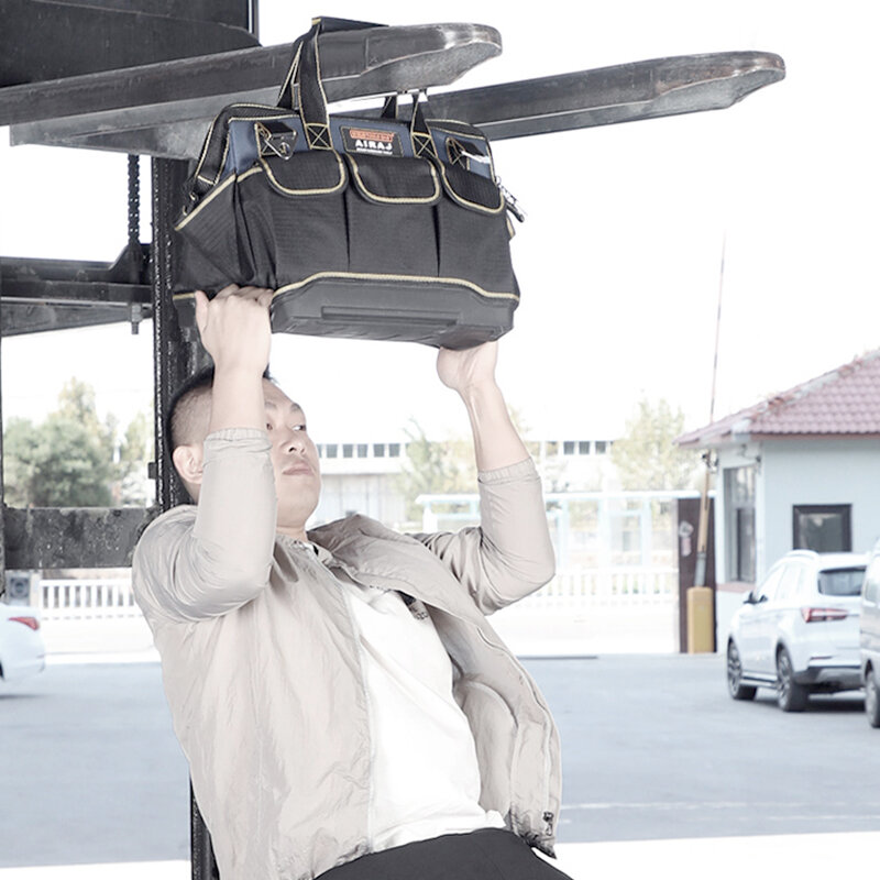 AIRAJ-다기능 도구 가방, 1680D 옥스포드 천, 전기 기사 가방, 멀티 포켓 방수 낙하 방지 보관 가방