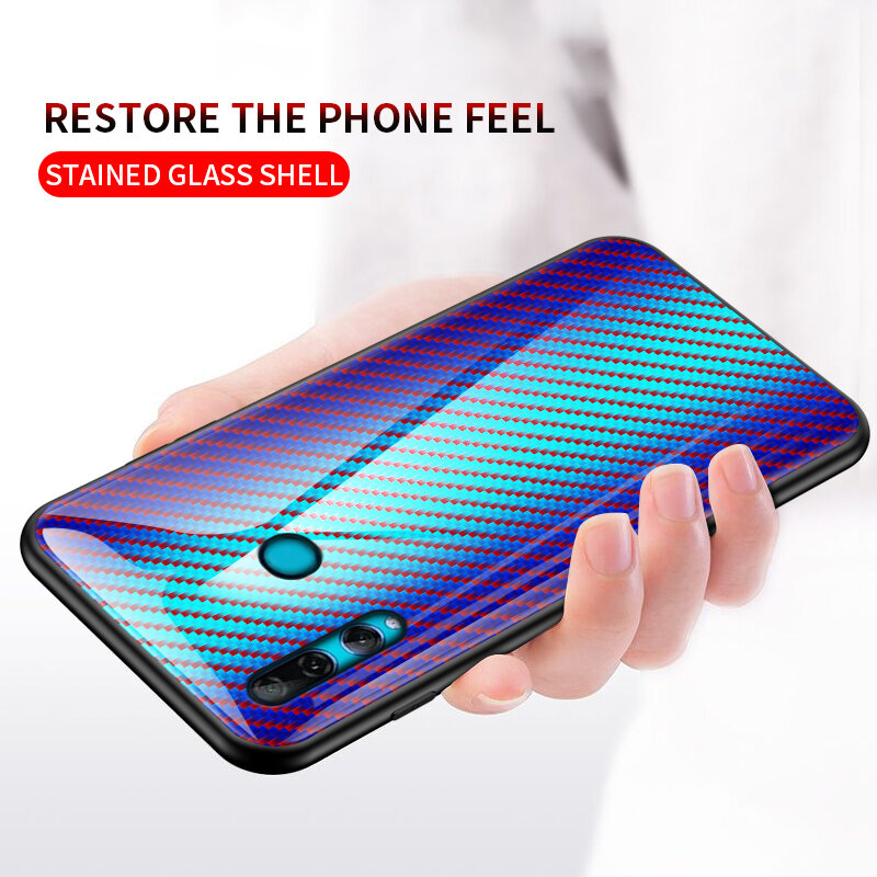 Carbon fiber glass shell for HUAWEI ENJOY Z 10PLUS 9S 9E 7S 20PRO Cover Y9Prime Y92019 Y6PRO2019 Original Tempered Glass Coque