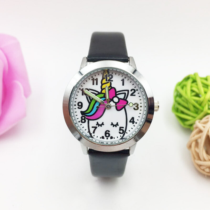Relógio de quartzo analógico com estampa de desenho animado para crianças, meninos e meninas, fashion com alça de gelatina, para estudantes