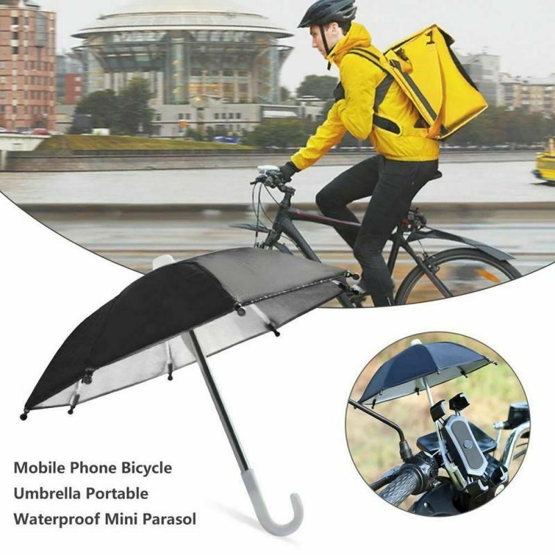 Mini Fiets Paraplu Decor Draagbare Waterdichte Legering Zonnescherm Motorfiets Locomotief Telefoon Kleine Paraplu Voor Rijden Paraplu