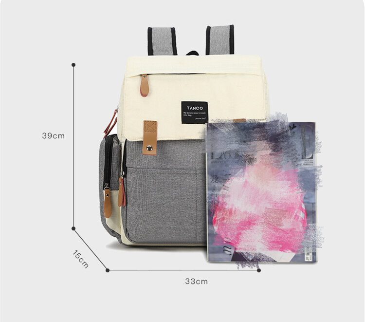 Простой повседневный стиль грязеотталкивающая сумка для подгузников для мамы Большой Вместительный рюкзак для подгузников из ткани Оксфо...