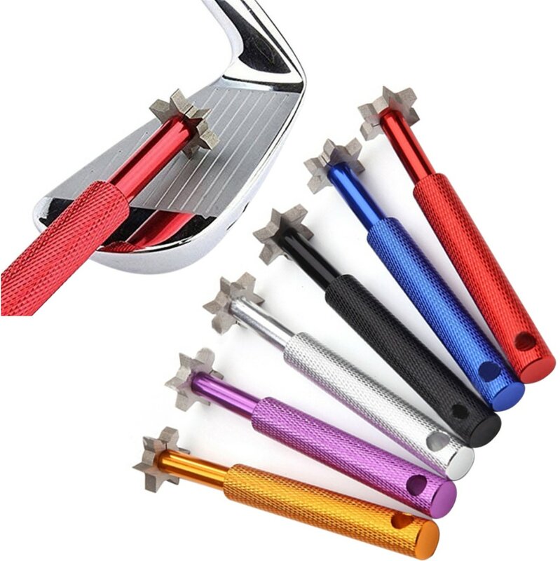 Groove Sharpener with 6 Heads Golf Club Groove Sharpener Re-Grooving Tool and Cleaner for All Irons Pitching Sand Lob Gap