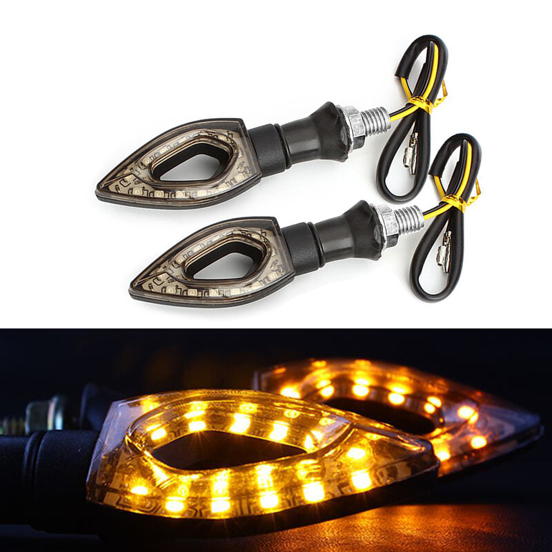 Leepee 1 par de luz âmbar à prova d'água, universal, 12 leds, setas para motocicleta, luzes/lâmpadas