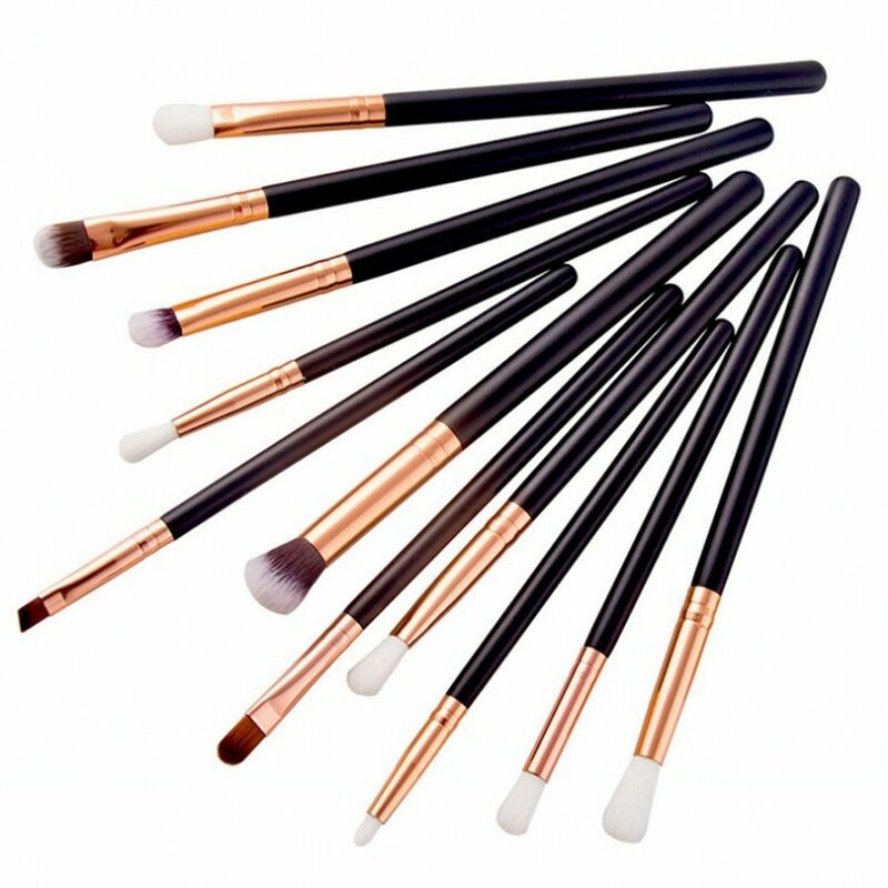 12pcs/set Wooden Handle Makeup Brushes Set Foundation Eyeshadow Powder Eyeliner Eyebrow Brush Make Up Kit Cosmetic Beauty Tools