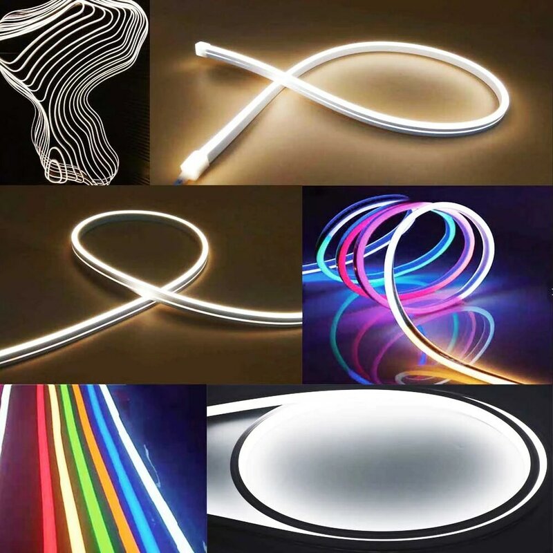 Tubo de neón LED, lámpara suave, señal Flexible, Gel de sílice, impermeable, decoración de tira, WS2811, WS2812, SK6812, 1m, 2m, 3m, 4m, 5m