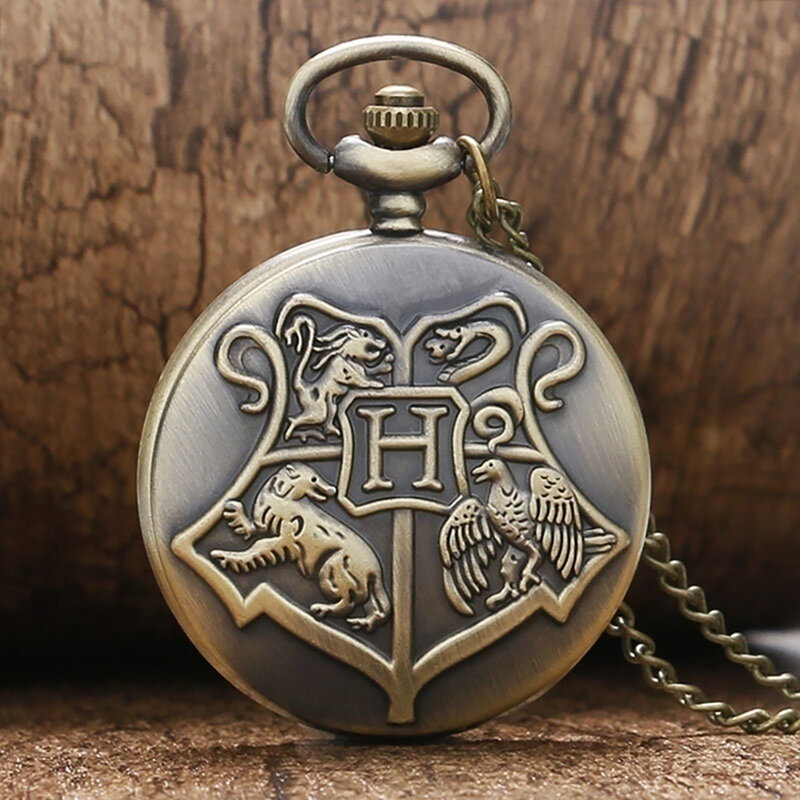 Conjunto de reloj de bolsillo Retro Steampunk para hombre, con Collar, diseño elegante H, de cuarzo, cadena colgante de bronce, el mejor regalo para padre y papá
