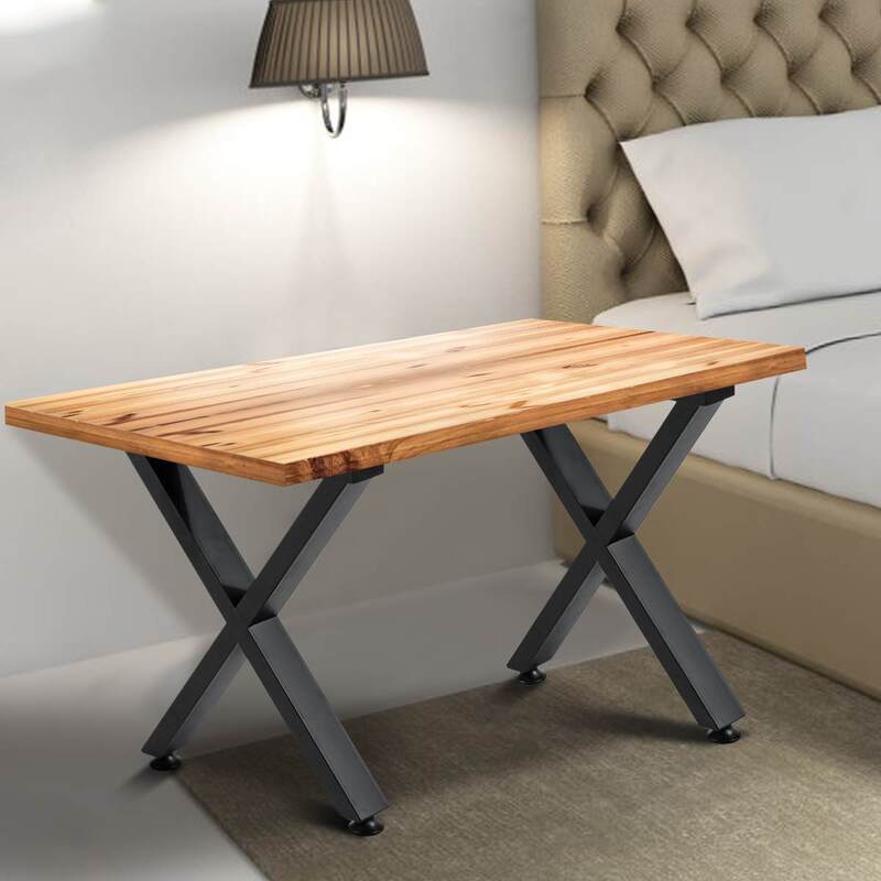2x工業用鋼テーブル脚ノンスリップマットブラックメタル鉄テーブルデスクの脚テーブルとソファ家具手芸