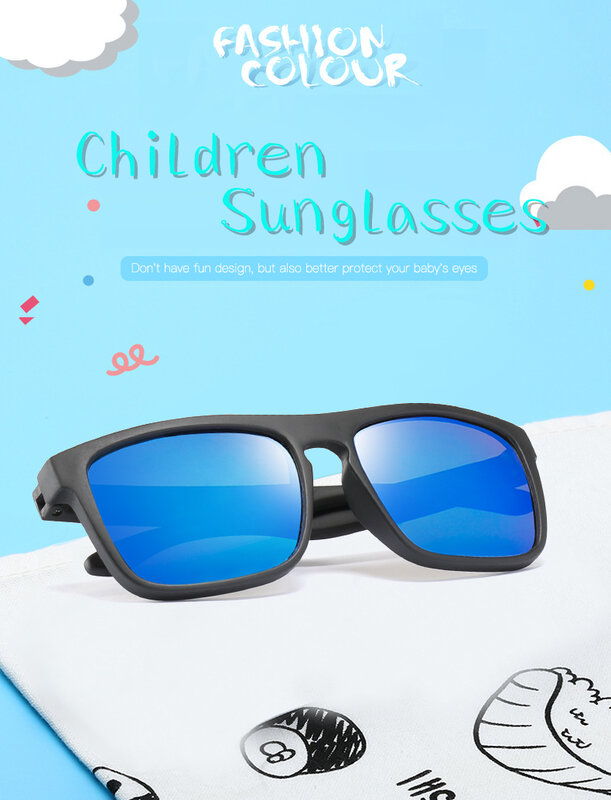 Gafas de sol polarizadas para niños y niñas, lentes de sol cuadradas con protección UV400, diseño de marca, a la moda, nuevas
