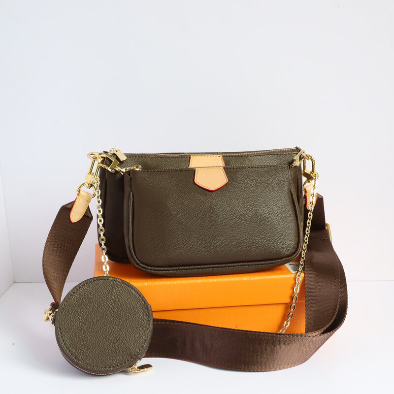 Grossbody-本革のハンドバッグと財布,クラシックな高級品,3 in 1,バゲットバッグ,小銭入れ,送料無料