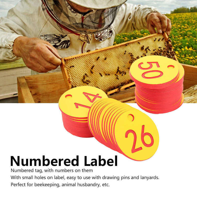 Criação de abelha, 50 peças, pendurada, abelha, rotuladores de etiquetas, fazenda, gado, criação, suprimentos de avicultura